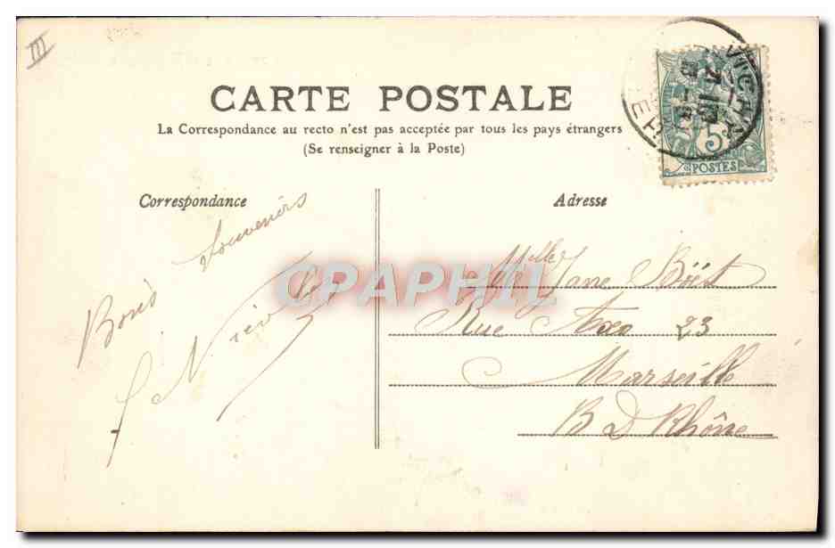 CPA Folklore Auvergne La bourree — Verso