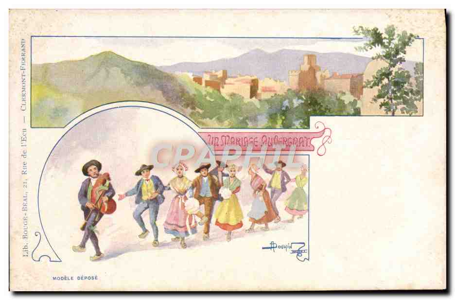 CPA Folklore Le mariage Auvergnat 