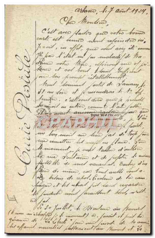 CPA Folklore Auvergne La bourree — Verso