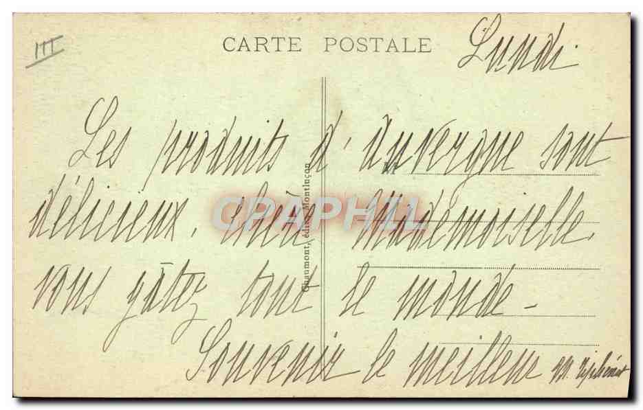 CPA Folklore Jeune Bourbonnaise des environs de Montlucon — Verso
