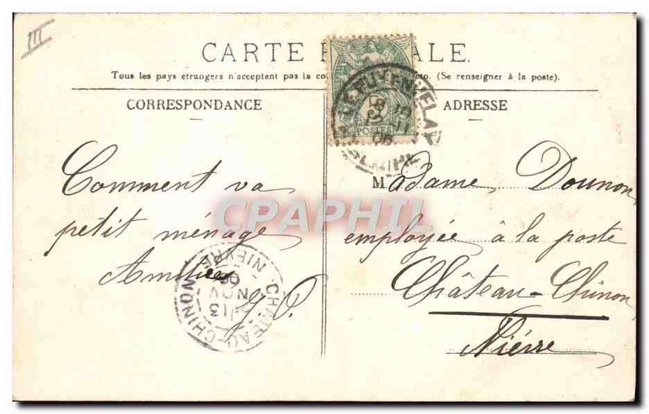 CPA Folklore La Bourree d'Auvergne  — Verso