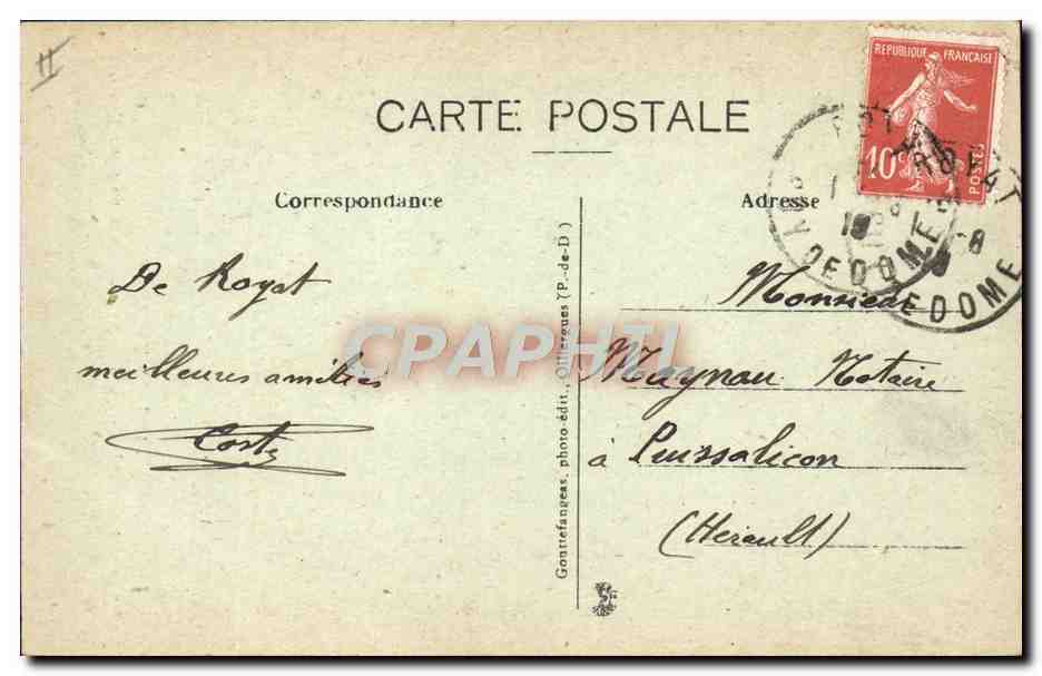 CPA Folklore Auvergne Femmes — Verso