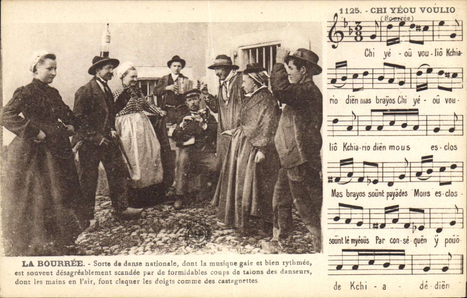 CPA Folklore Auvergne La Bourree