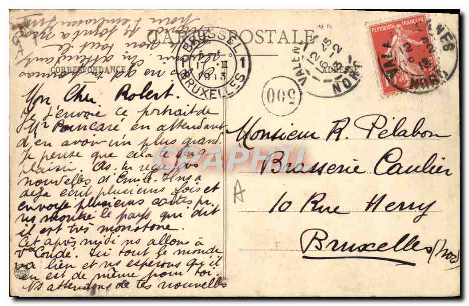 Herr Poincaré — Präsident der Republik — Pliché Nalar — Rückseite