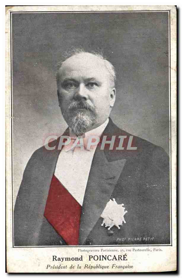 Raymond Poincaré — Président de la République Française — Photogravure Parisienne, 25, rue Pastourelle, Paris