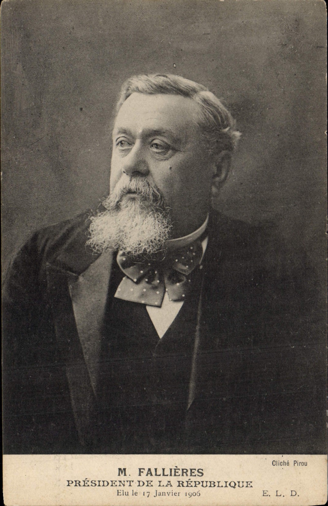 M. Fallières — Président de la République — E. L. D. / Cliché Pirou