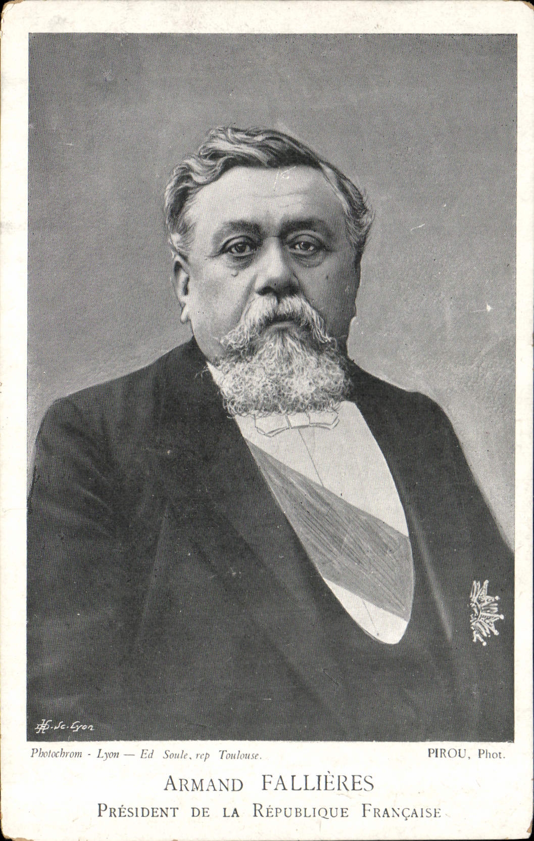 Armand Fallières — Président de la République Française — Photocrom Lyon, Ed. Soule, rep. Toulouse