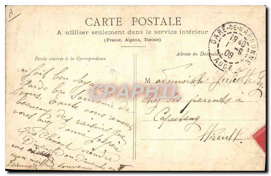 Armand Fallières — Président de la République Française — Photocrom - Lyon - Ed. Soule, rep., Toulouse — Verso