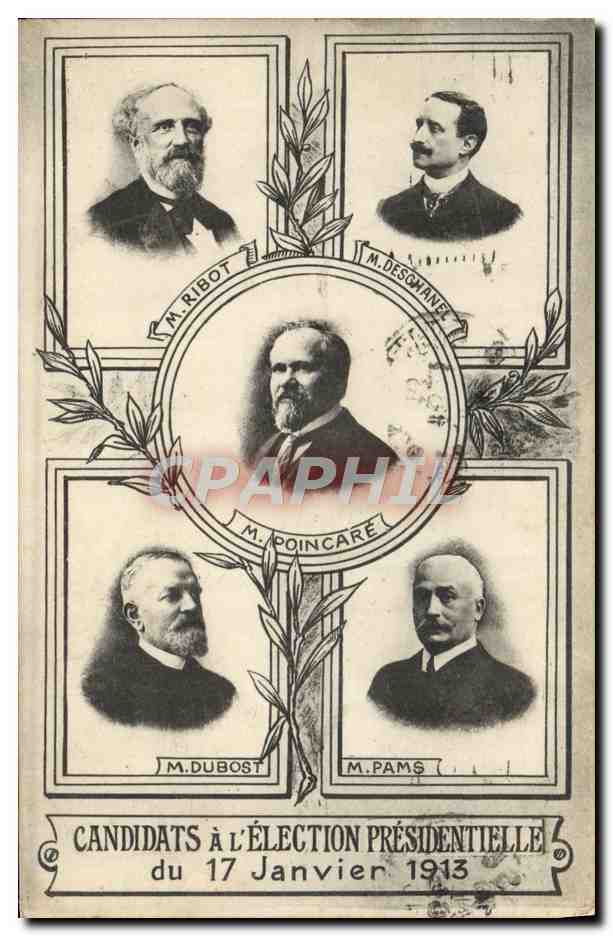 Candidats à l'élection présidentielle — 17 Janvier 1913 — Éditeur non identifié