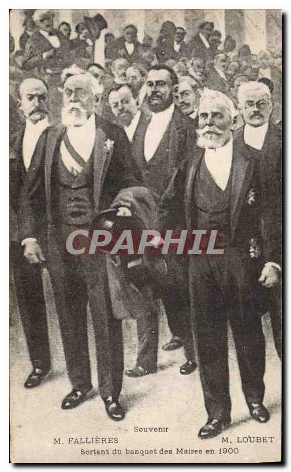 M. Fallières et M. Loubet — Sortant du banquet des Maires en 1900 — Souvenir