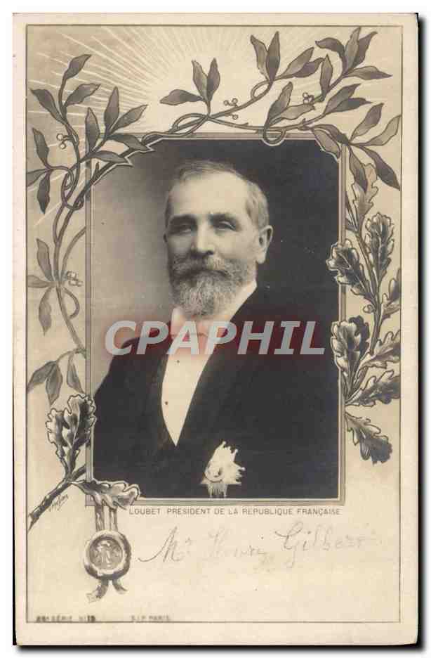 Loubet Président de la République Française — portrait encadré de lauriers — éditeur A. SÉNÉ N° 119