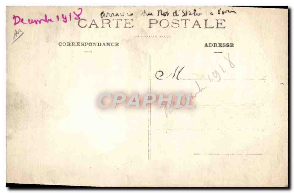 Deux hommes dans une calèche — Paris, France — Carte postale anonyme — Achterkant