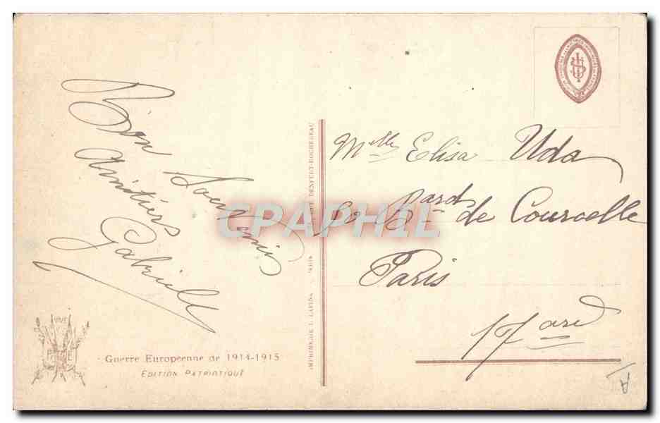 S. M. Victor Emmanuel III — Roi d'Italie — Édition Patrioticque — Verso