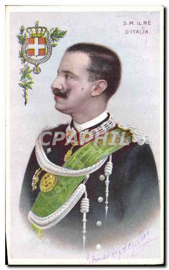 Portrait du roi d'Italie — S.M. IL RÉ D'ITALIA — Éditeur Edmond De Phegelles