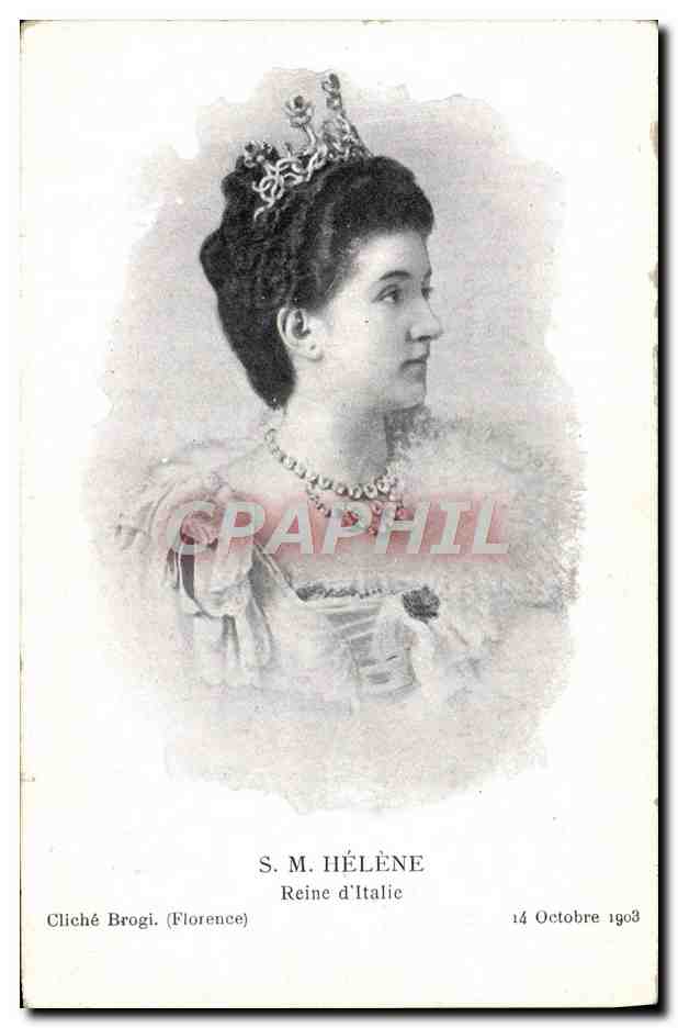 S.M. HÉLÈNE — Reine d'Italie — Cliché Brogi (Florence) — n° de série non visible