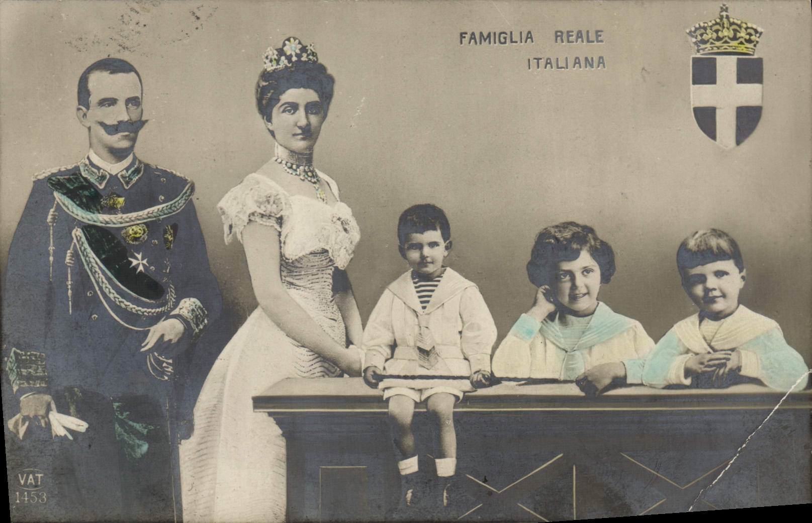 Famiglia Reale Italiana — portrait officiel de la famille royale italienne — éditeur VAT n°1453