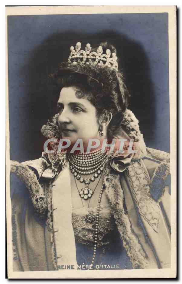 Reine Mère d'Italie — portrait en costume royal — éditeur non identifié, n° de série non visible
