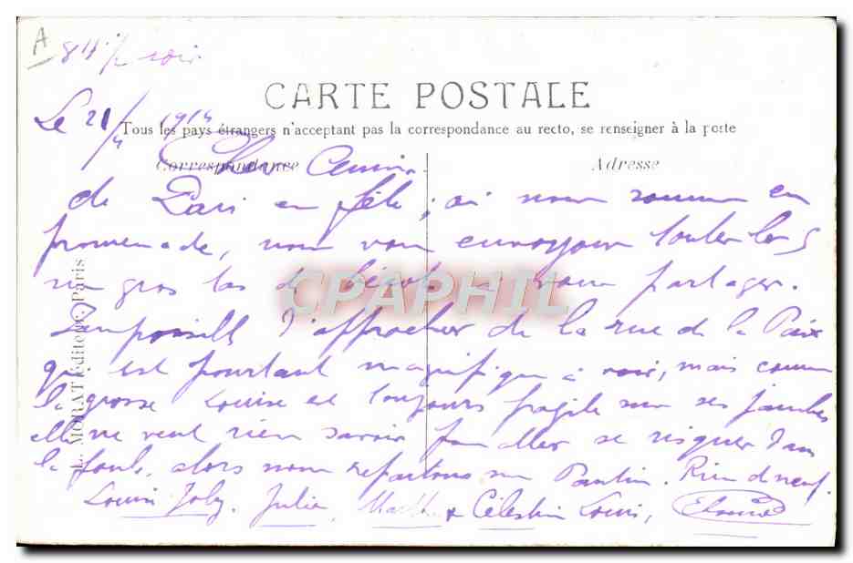 Roi Georges V et Reine Marie — Souverains Anglais — Paris 21-23 Avril 1914 — L. M. depose & B. Beau — Reverso