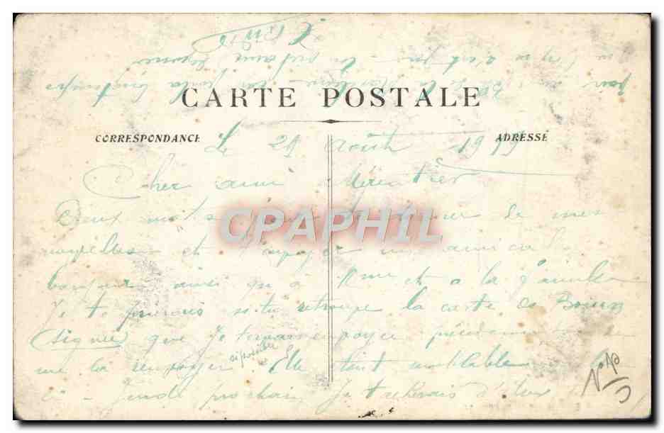 Jean BOUIN — Champion de France de Cross-Country (1909-1910) et Recordman du Monde de l'heure (18 k. 267) — H. Grimaud & Cie, Marseille — Verso