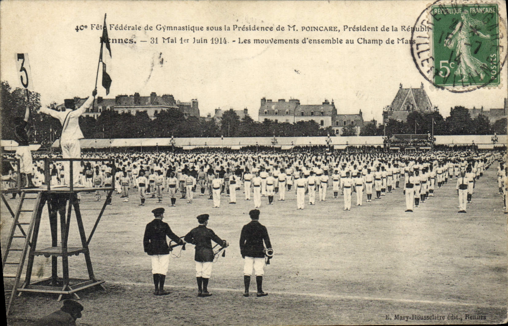 40e Fête Fédérale de Gymnastique — Les mouvements d'ensemble au Champ de Mars — E. Mary-Rousselière édit., Rennes