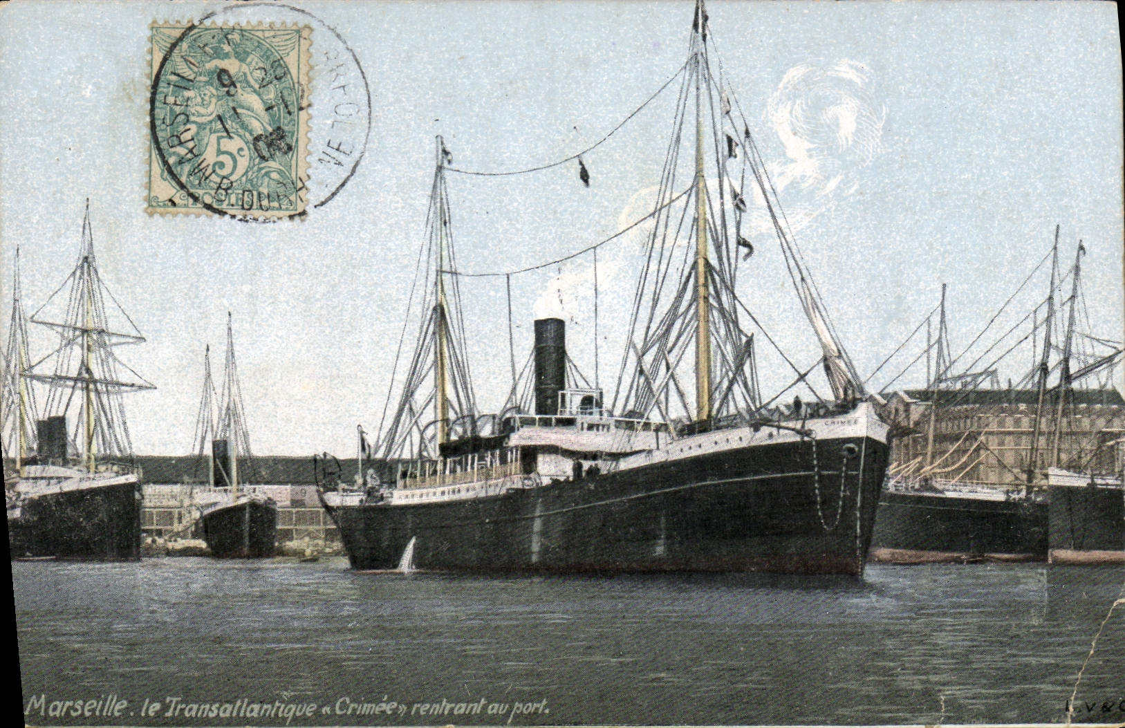 Marseille. le Transatlantique « Crimée » rentrant au port — éditeur L.V. & Cie, n° V.88
