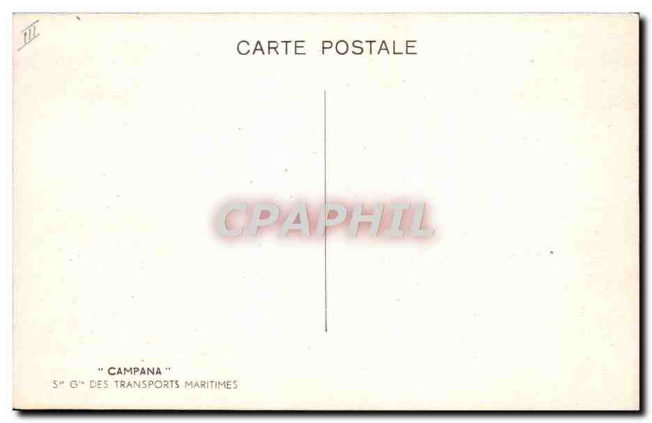 CPA Bateau Campana Ste Gle des Transports Maritimes — Verso