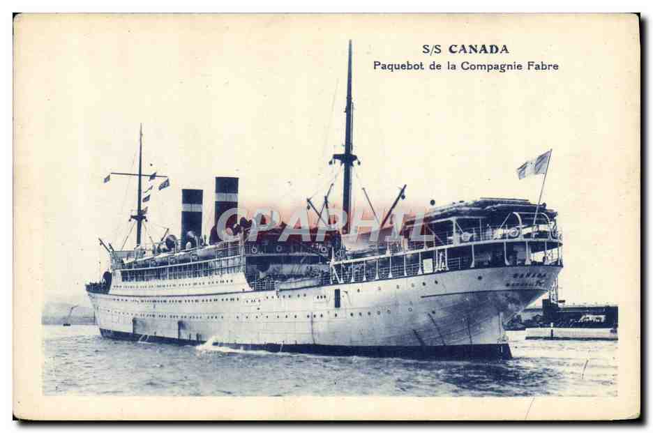 S/S CANADA — Vaartuig van de Fabre Maatschappij — uitgever