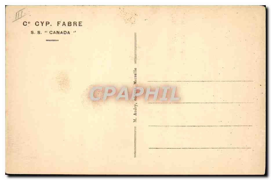 CPA Bateau Cie Cyp Fabre SS Canada Paquebot  — Verso