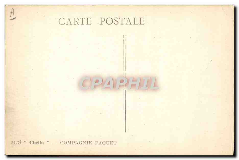 CPA Bateau Chella Compagnie Paquet — Verso