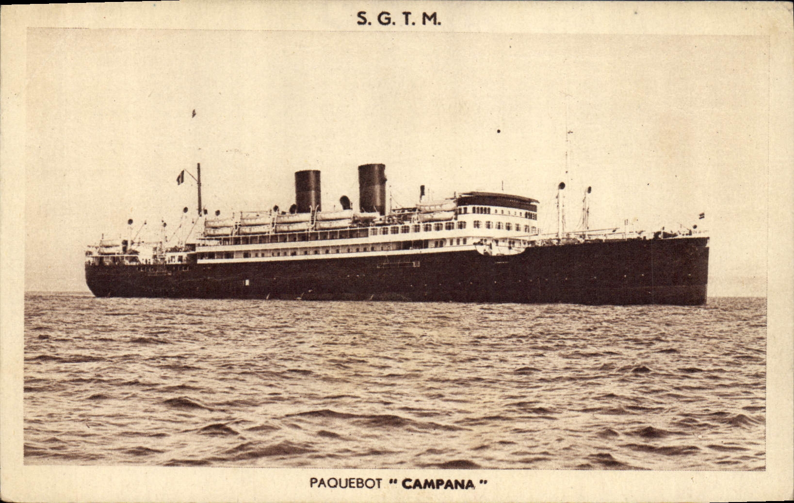 Paquebot "Campana" — S.G.T.M. — éditeur S.G.T.M., n° de série non visible