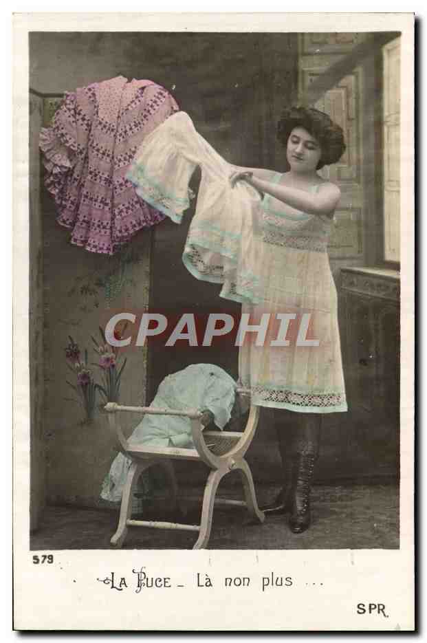 CPA Fantaisie Femme la puce