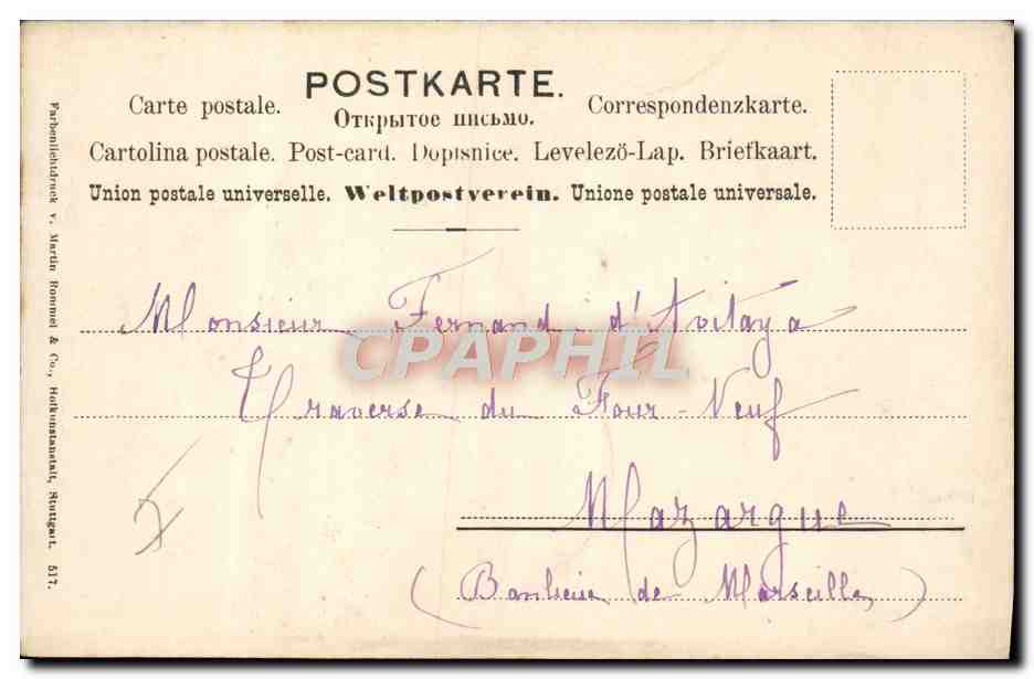 CPA Insectes  — Rückseite