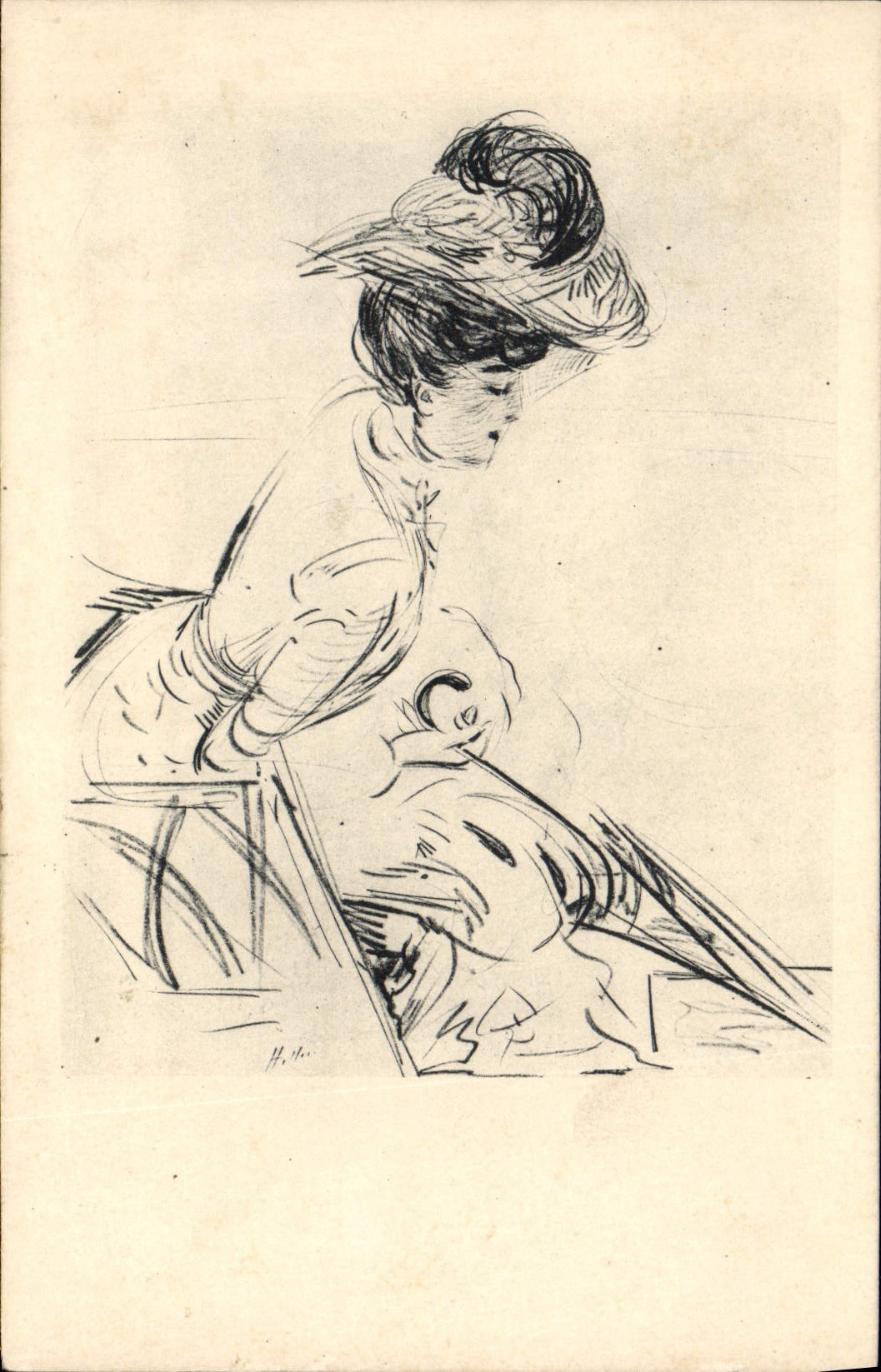 CPA Fantaisie Illustrateur Femme
