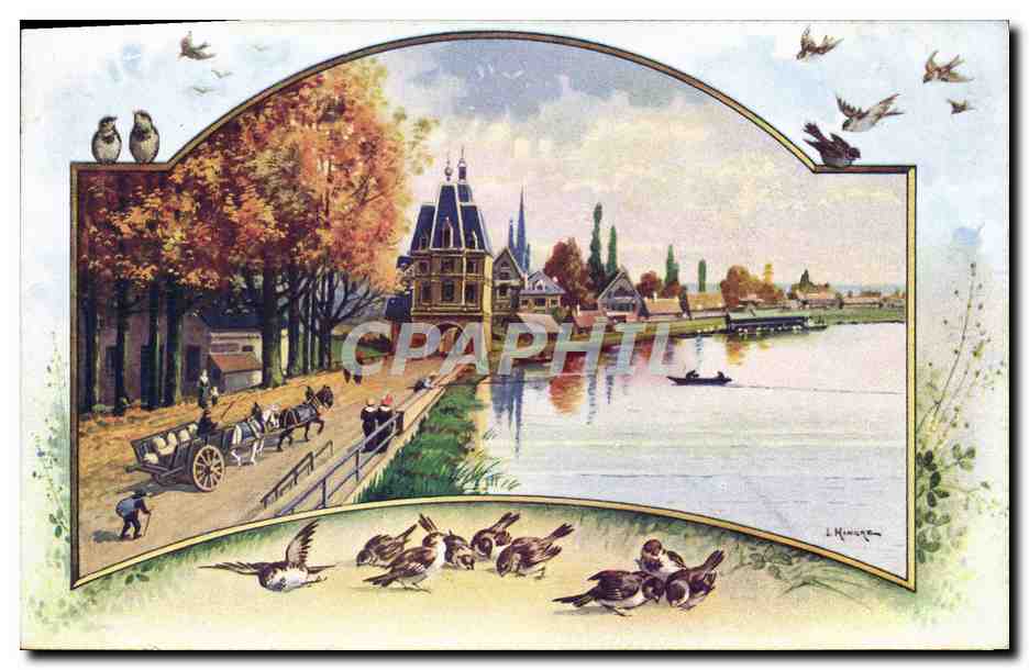 CPA Fantaisie Illustrateur Paysage par Hingre 