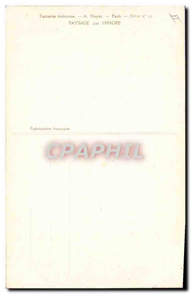 CPA Fantaisie Illustrateur Paysage par Hingre  — Verso