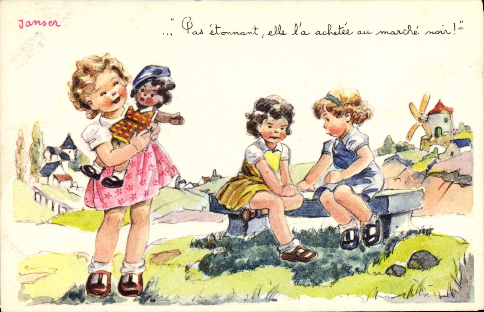 CPA Fantaisie Illustrateur Janser 