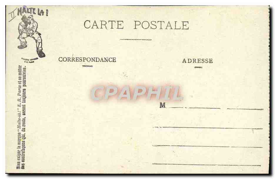 Militärszenen — HALTE-LÀ! E.R. (registriertes Design) — Rückseite