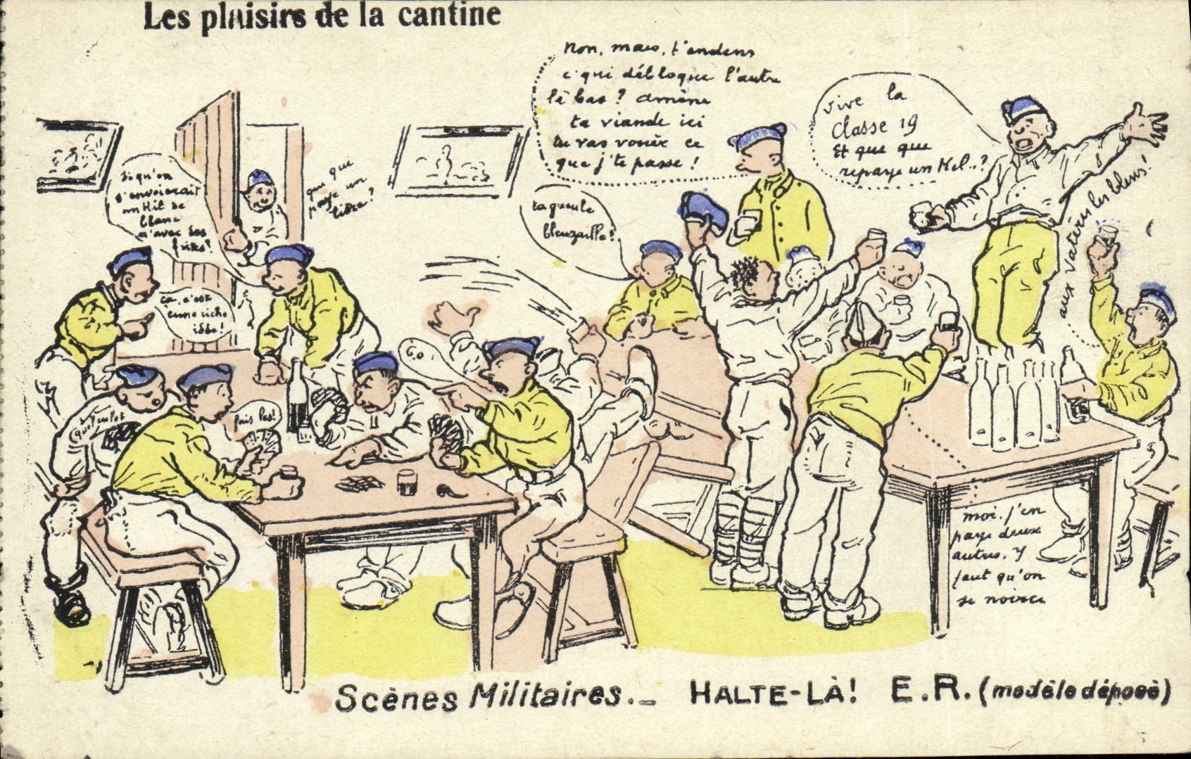 Les plaisirs de la cantine — Scènes Militaires — HALTE-LÀ! E.R. (modèle déposé)