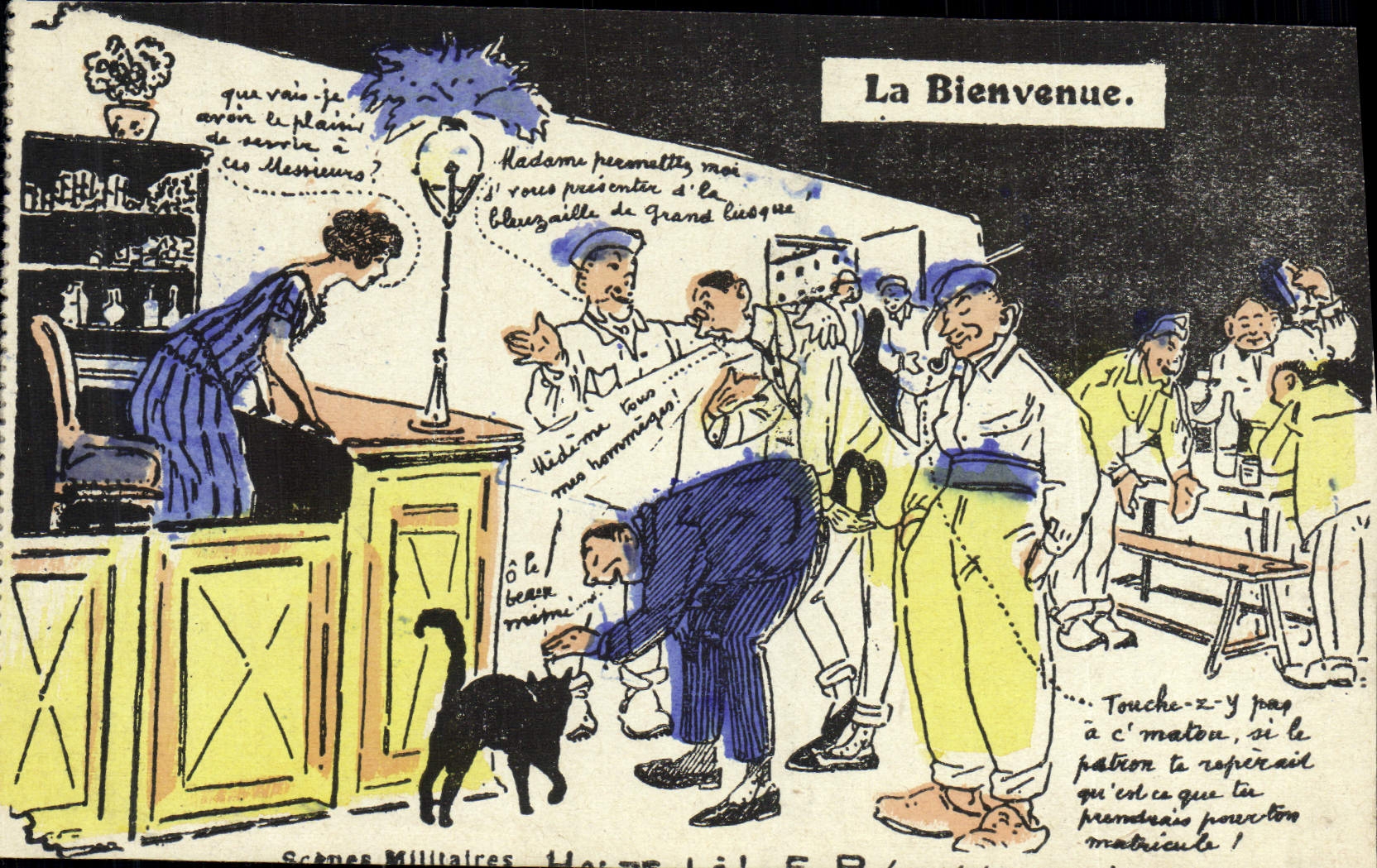 Scènes Militaires — La Bienvenue — Halle à P. (éditeur)