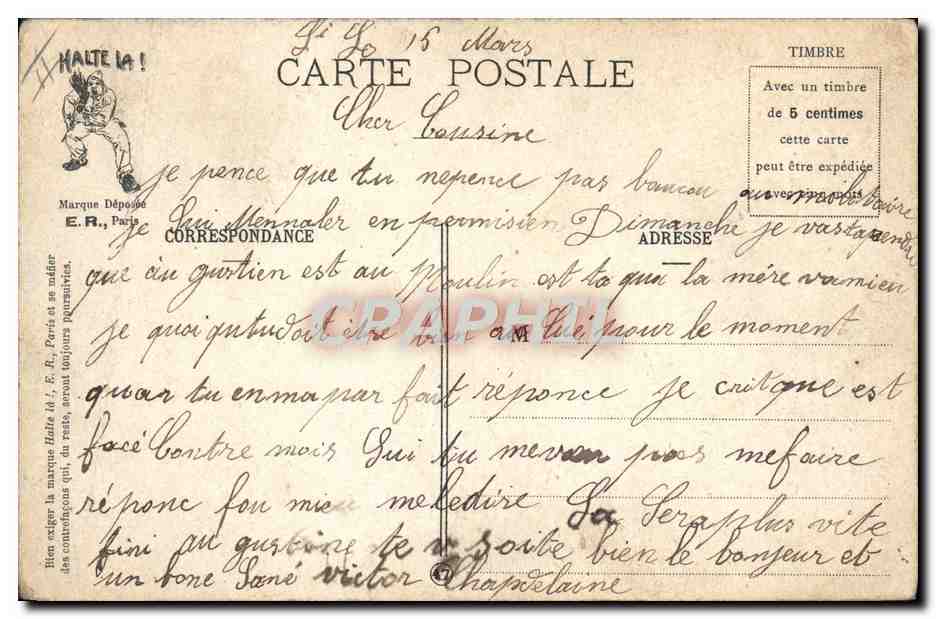 Le Compte-Jus de la Classe — Perco de la Classe — E. R., Paris, Modèle déposé n°18 — Reverso