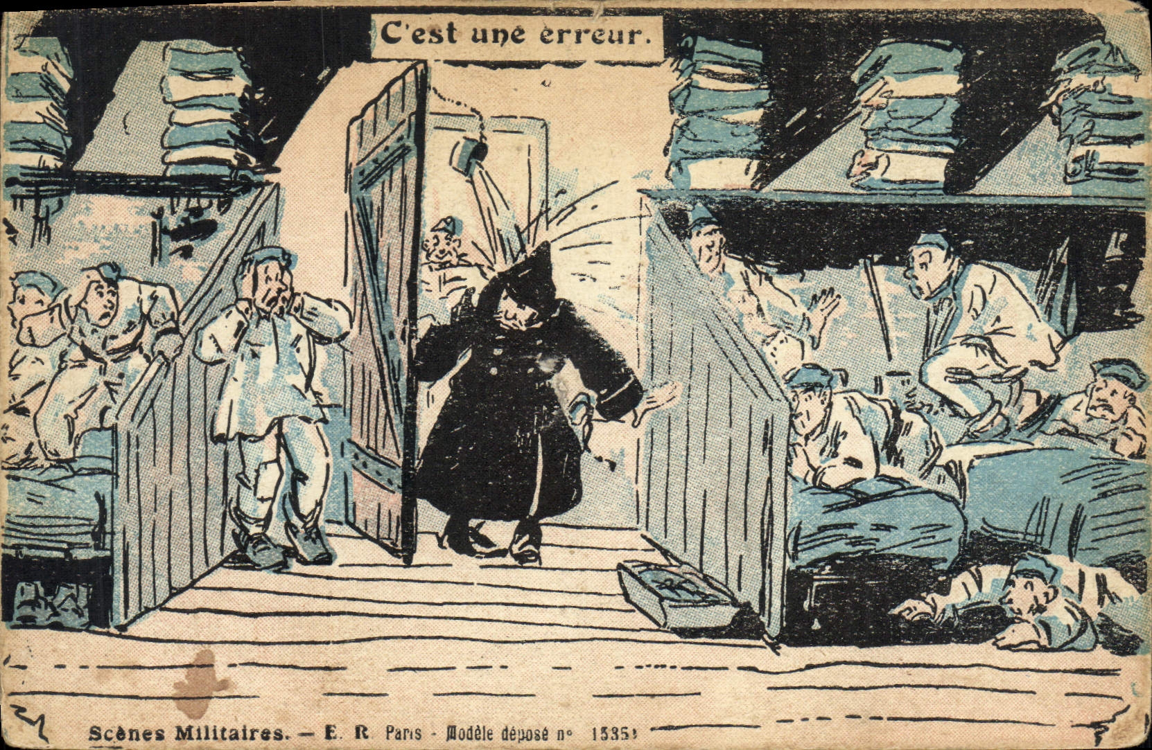 Scènes Militaires — C'est une erreur. — E. R. Paris — Modèle déposé n° 1535