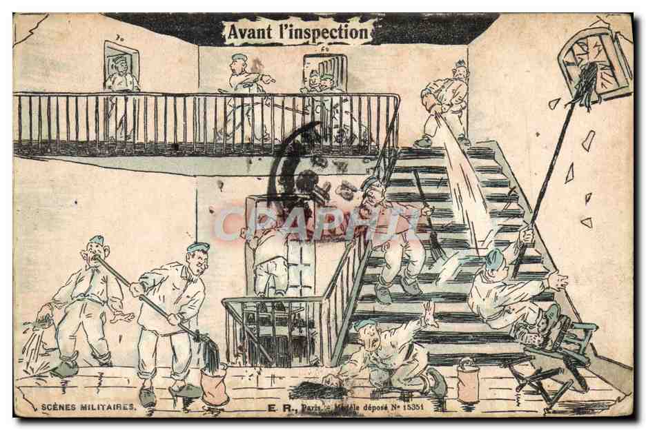 Scènes militaires — Avant l'inspection — E.R., Paris, dépôt N° 15351