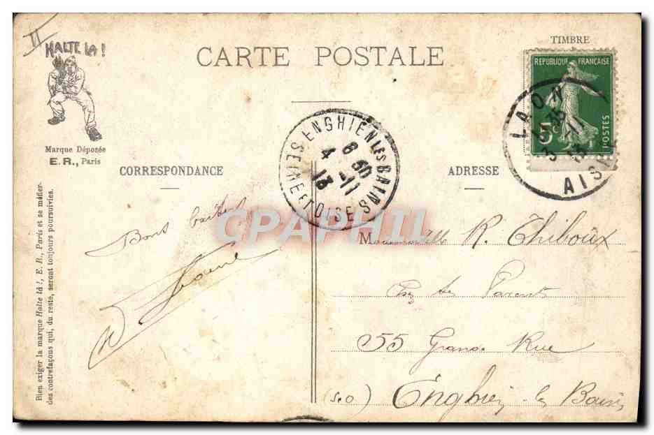 Scènes militaires — Avant l'inspection — E.R., Paris, dépôt N° 15351 — Reverso