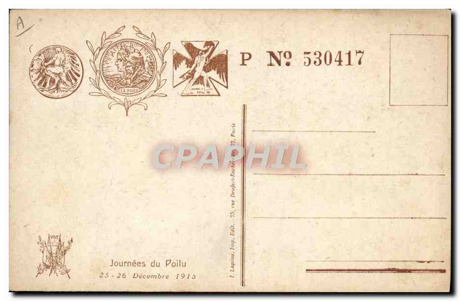 CPA Militaria Journee du Poilu 25 et 26 decembre  — Rückseite