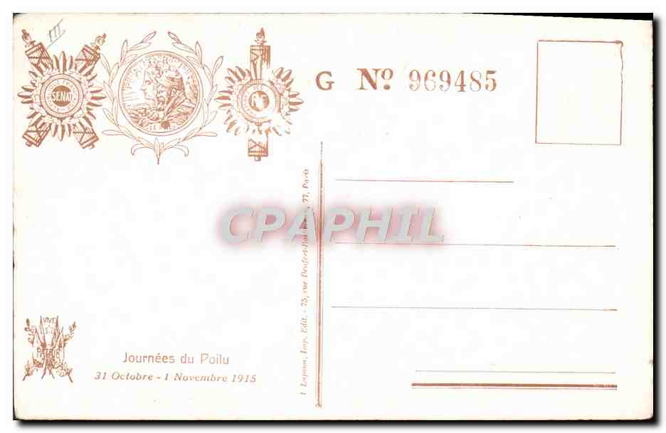 CPA Militaria Journee du Poilu  — Rückseite