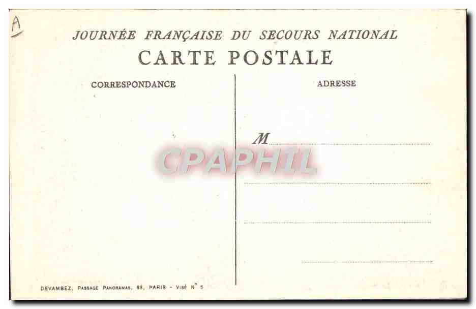 CPA Fantaisie Militaria Secours National Femme — Rückseite