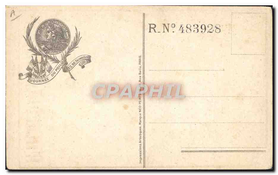 CPA Militaria Journee du Poilu 25 et 26 decembre 1915 — Rückseite