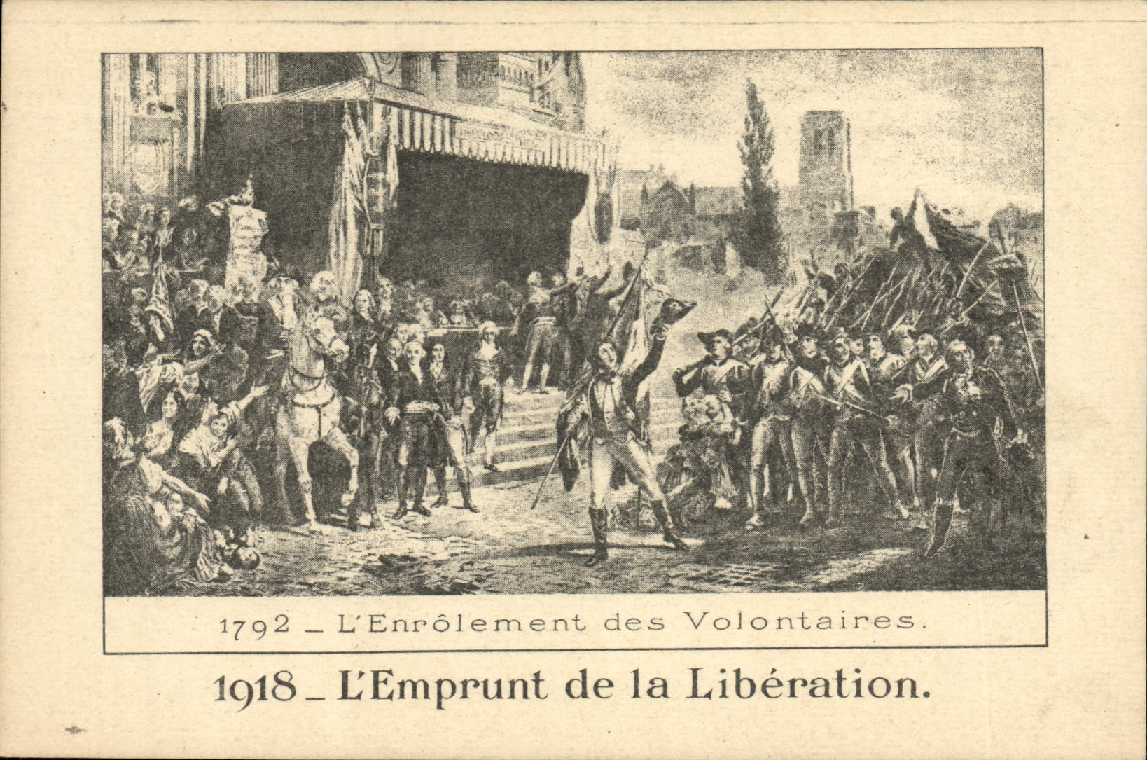 CPA Fantaisie Militaria 1792 Enrolement des volontaires Emprunt de la liberation