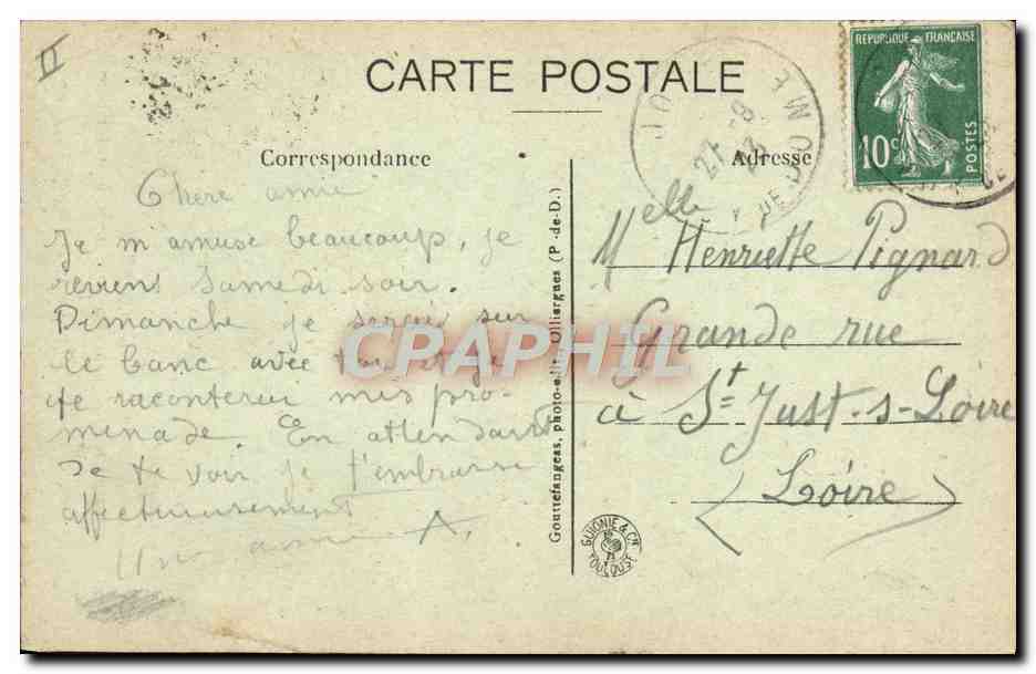 CPA Folklore L'Auvergne  — Verso