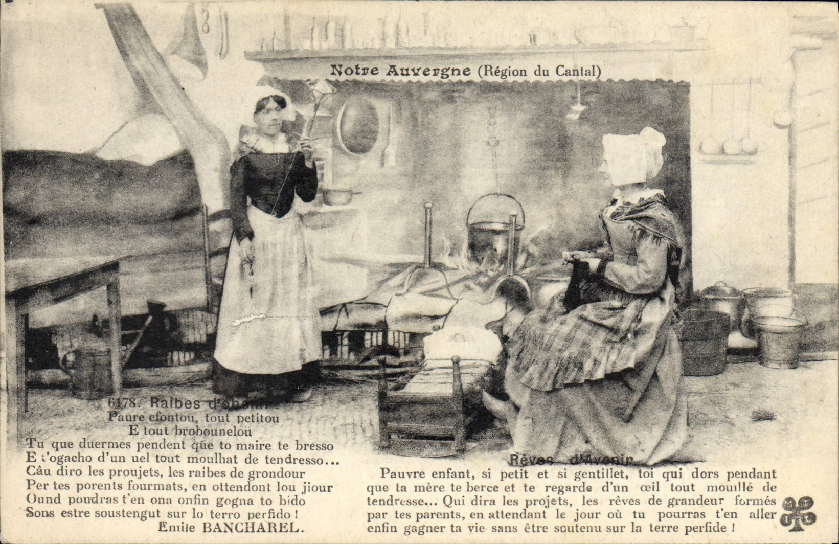 CPA Folklore Notre Auvergne Regon du Cantal